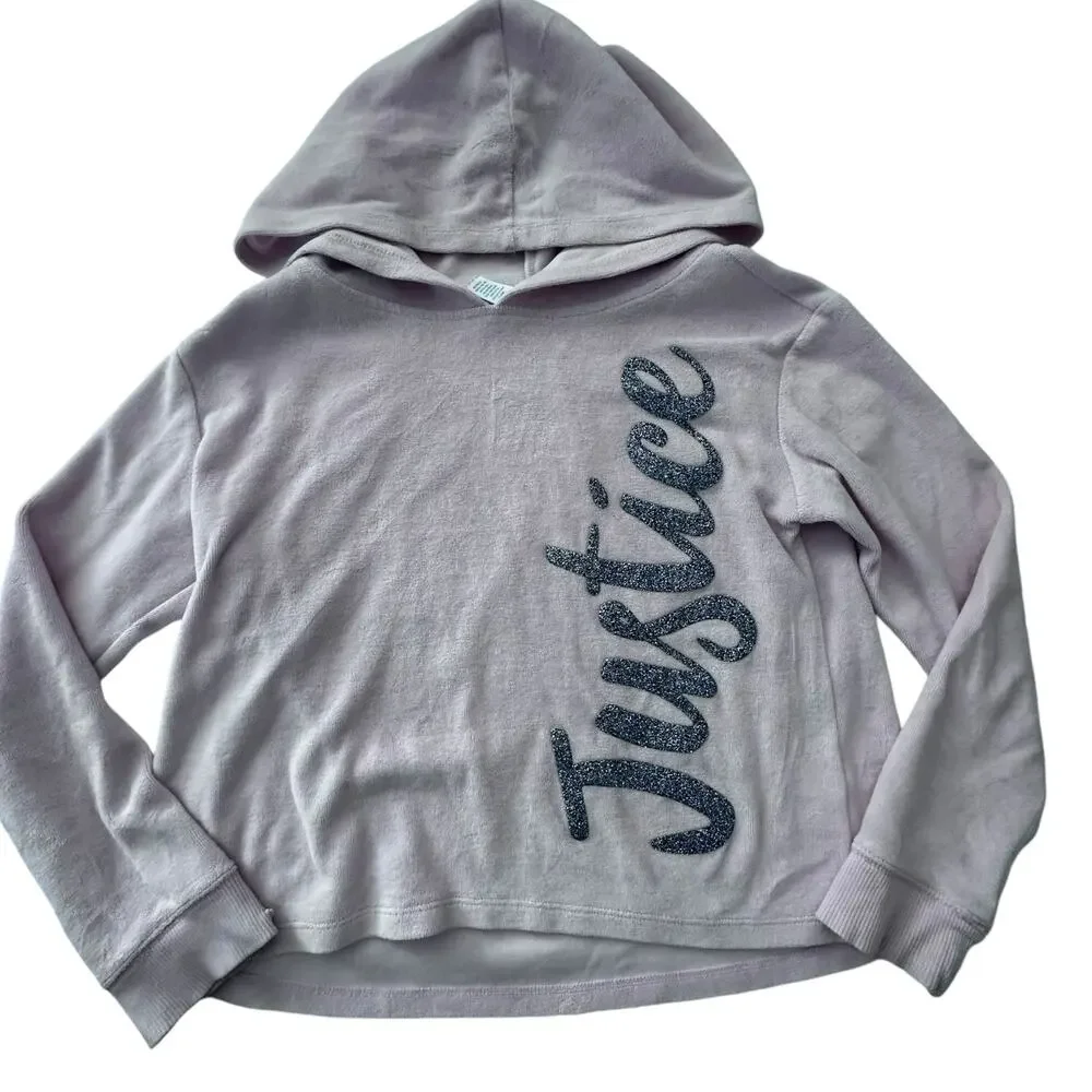 Justice Pink Velour Hoodie - Size 10 - Play Condition